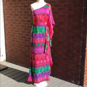 NWT Trina Turk one-shoulder ikat maxi dress - sz 4